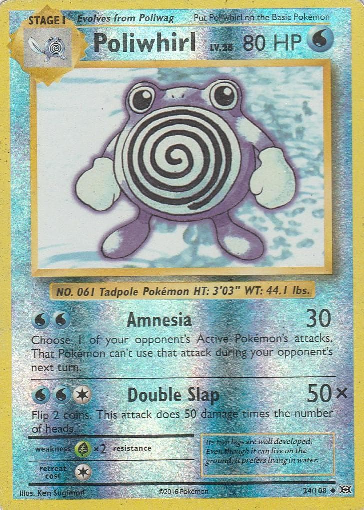 Poliwhirl [Reverse Holo] #24 — Pokemon Evolutions