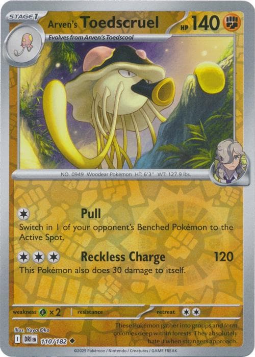 Arven's Toedscruel [Reverse Holo] #110 — Pokemon Destined Rivals