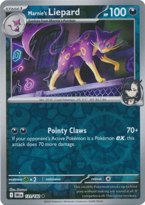 Marnie's Liepard [Reverse Holo] #131 — Pokemon Destined Rivals