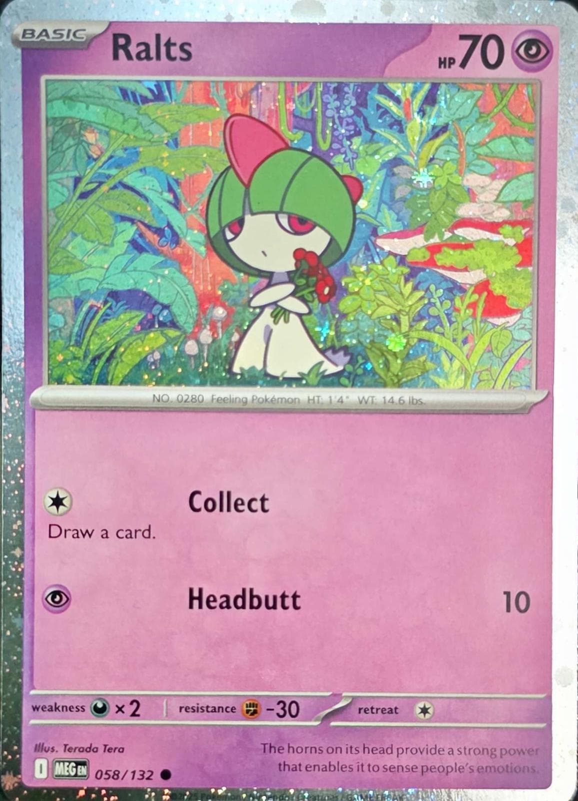 Ralts [Cosmos Holo] #58 — Pokemon Mega Evolution