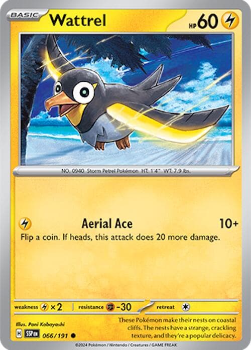 Wattrel #66 — Pokemon Surging Sparks