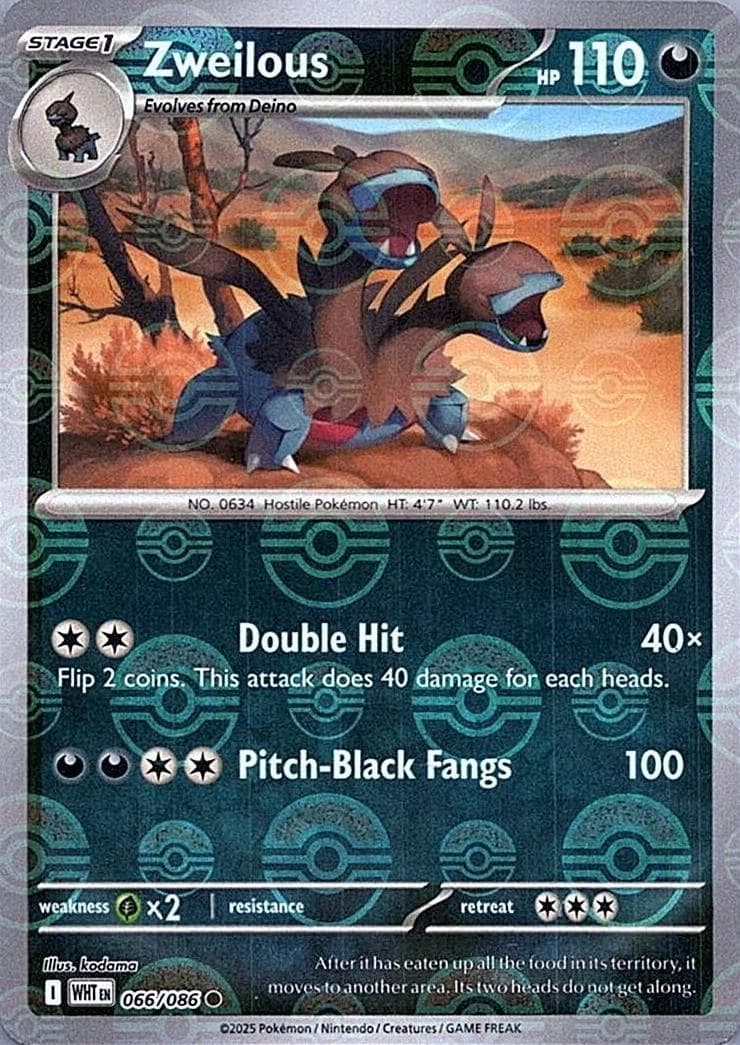 Zweilous [Poke Ball] #66 — Pokemon White Flare