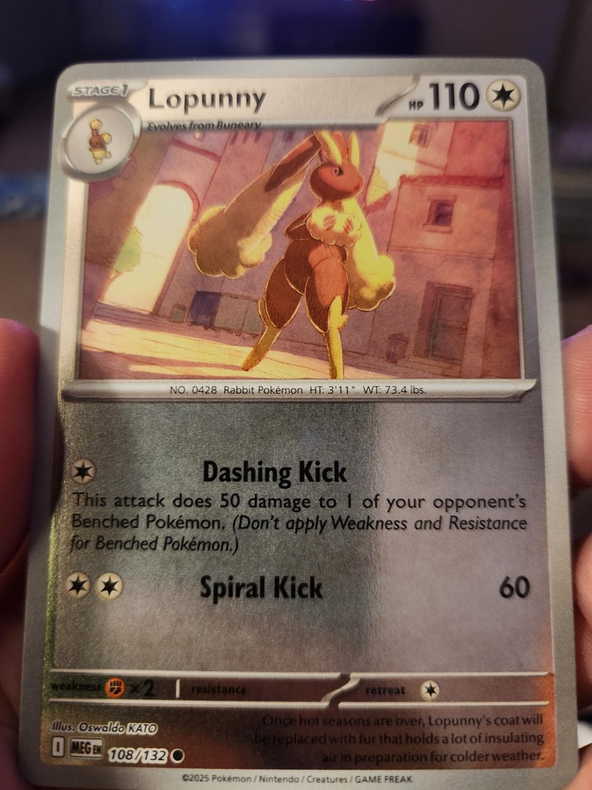 Lopunny [Reverse Holo] #108 — Pokemon Mega Evolution