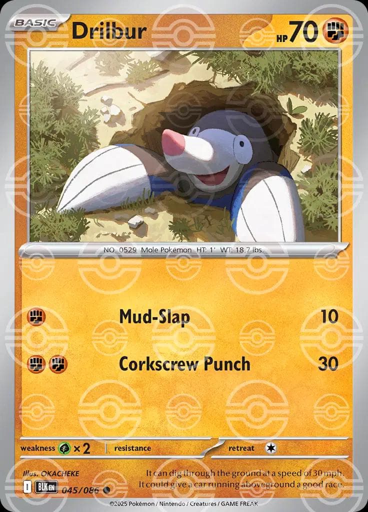 Drilbur [Poke Ball] #45 — Pokemon Black Bolt
