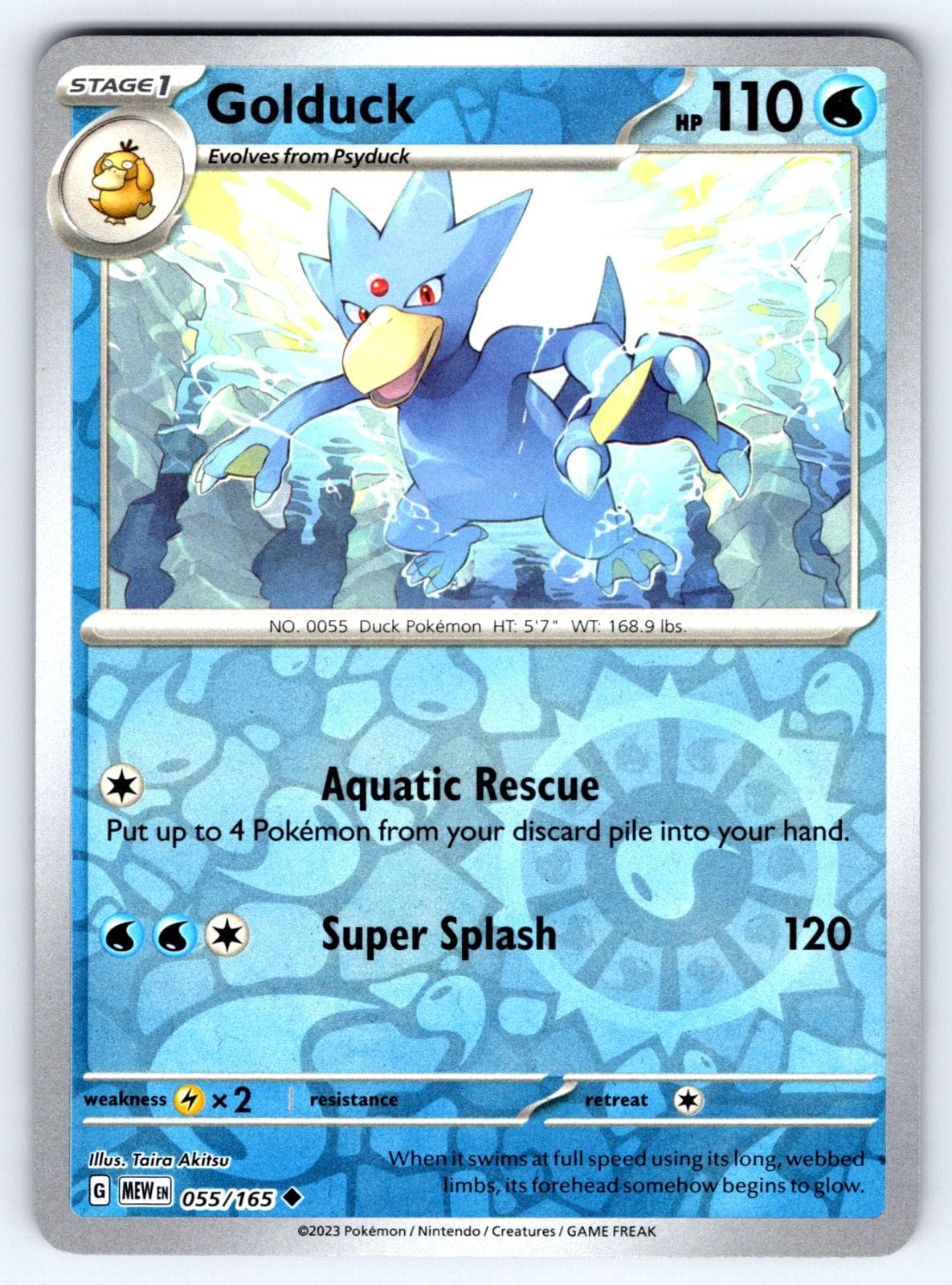 Golduck [Reverse Holo] #55 — Pokemon Scarlet & Violet 151