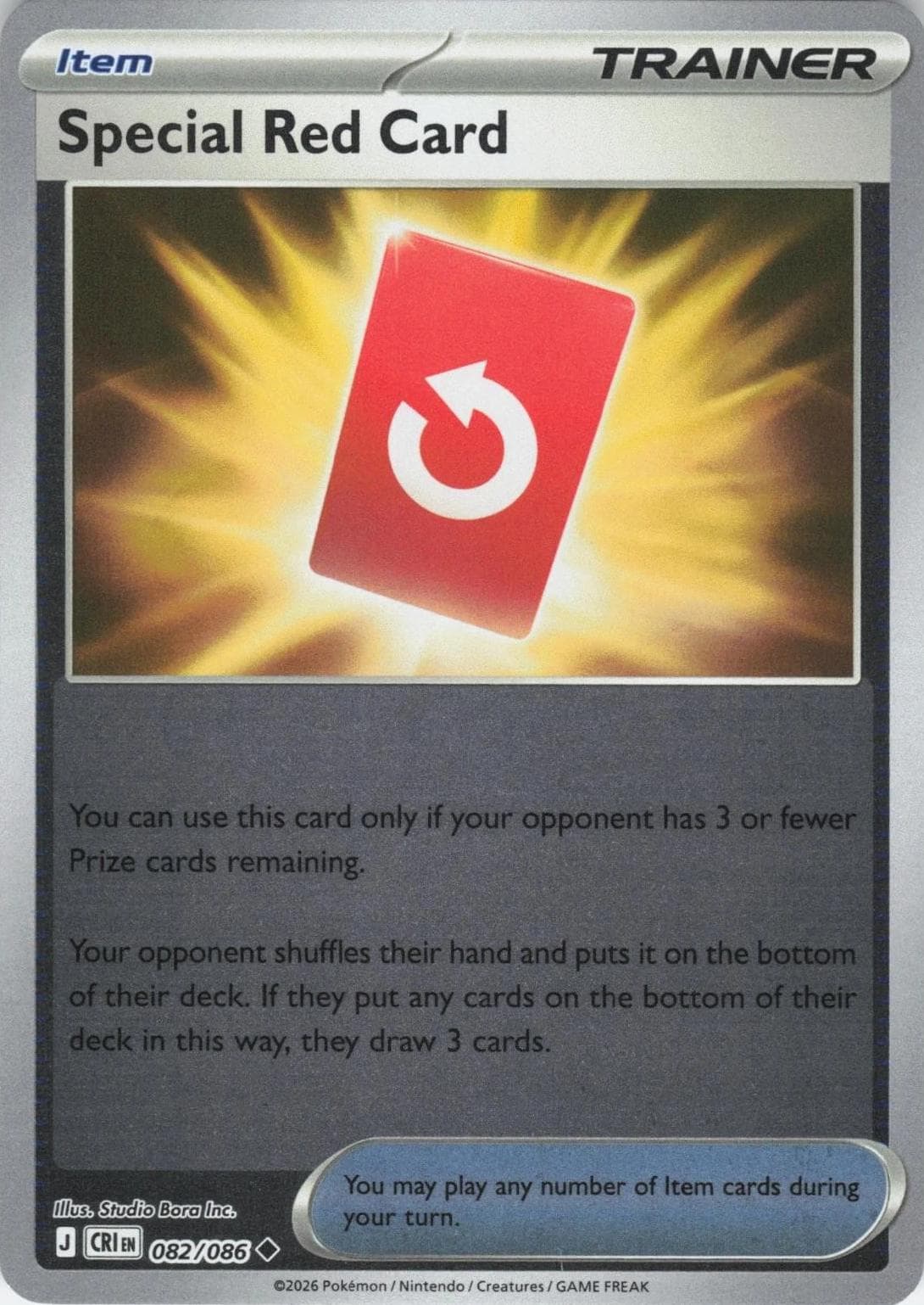 Special Red Card [Reverse Holo] #82 — Pokemon Chaos Rising