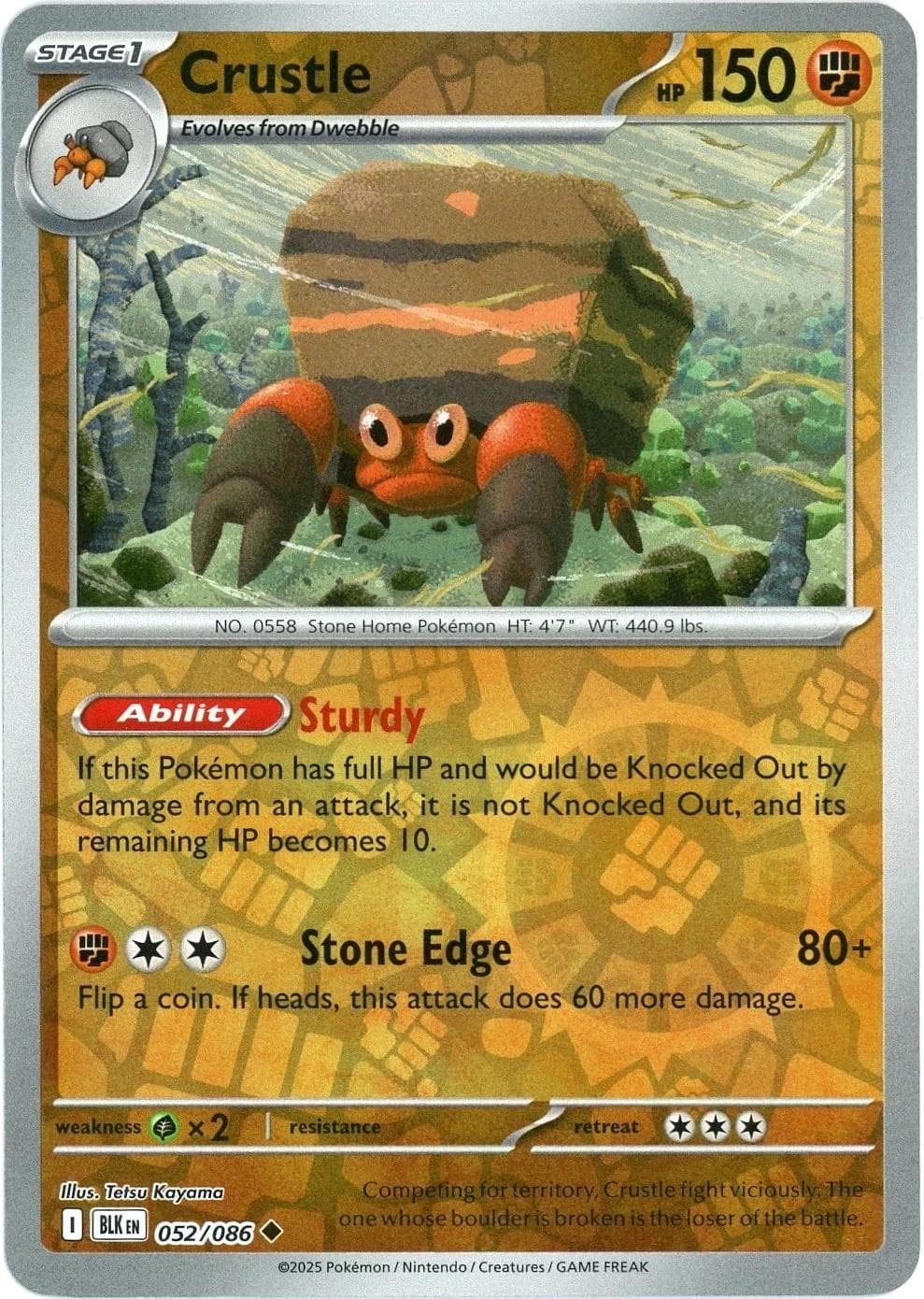 Crustle [Reverse] #52 — Pokemon Black Bolt