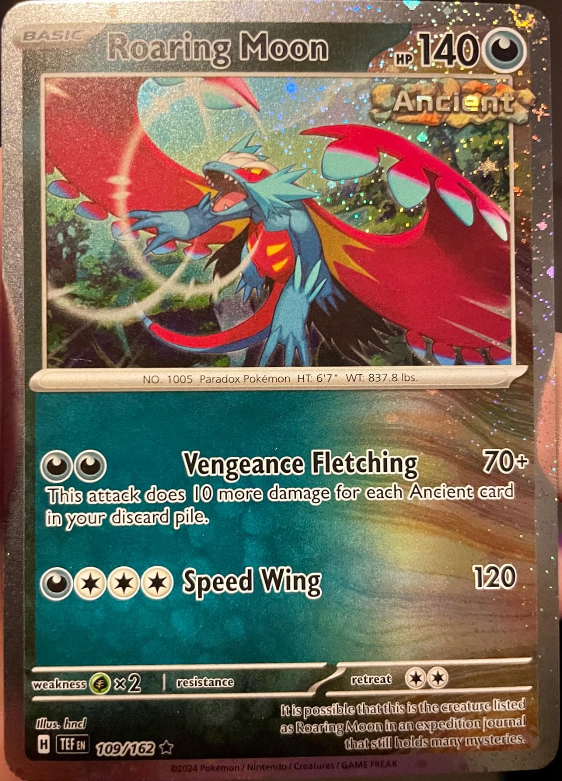 Roaring Moon [Cosmos Holo] #109 — Pokemon Temporal Forces