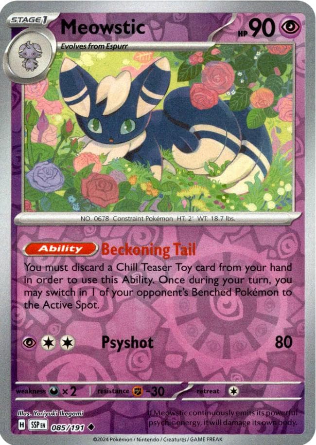 Meowstic [Reverse Holo] #85 — Pokemon Surging Sparks
