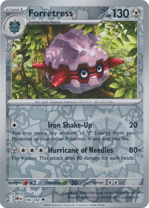 Forretress [Reverse Holo] #140 — Pokemon Destined Rivals