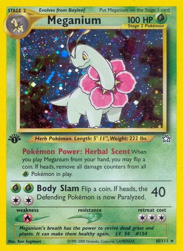 Meganium [1st Edition] #10 — Pokemon Neo Genesis