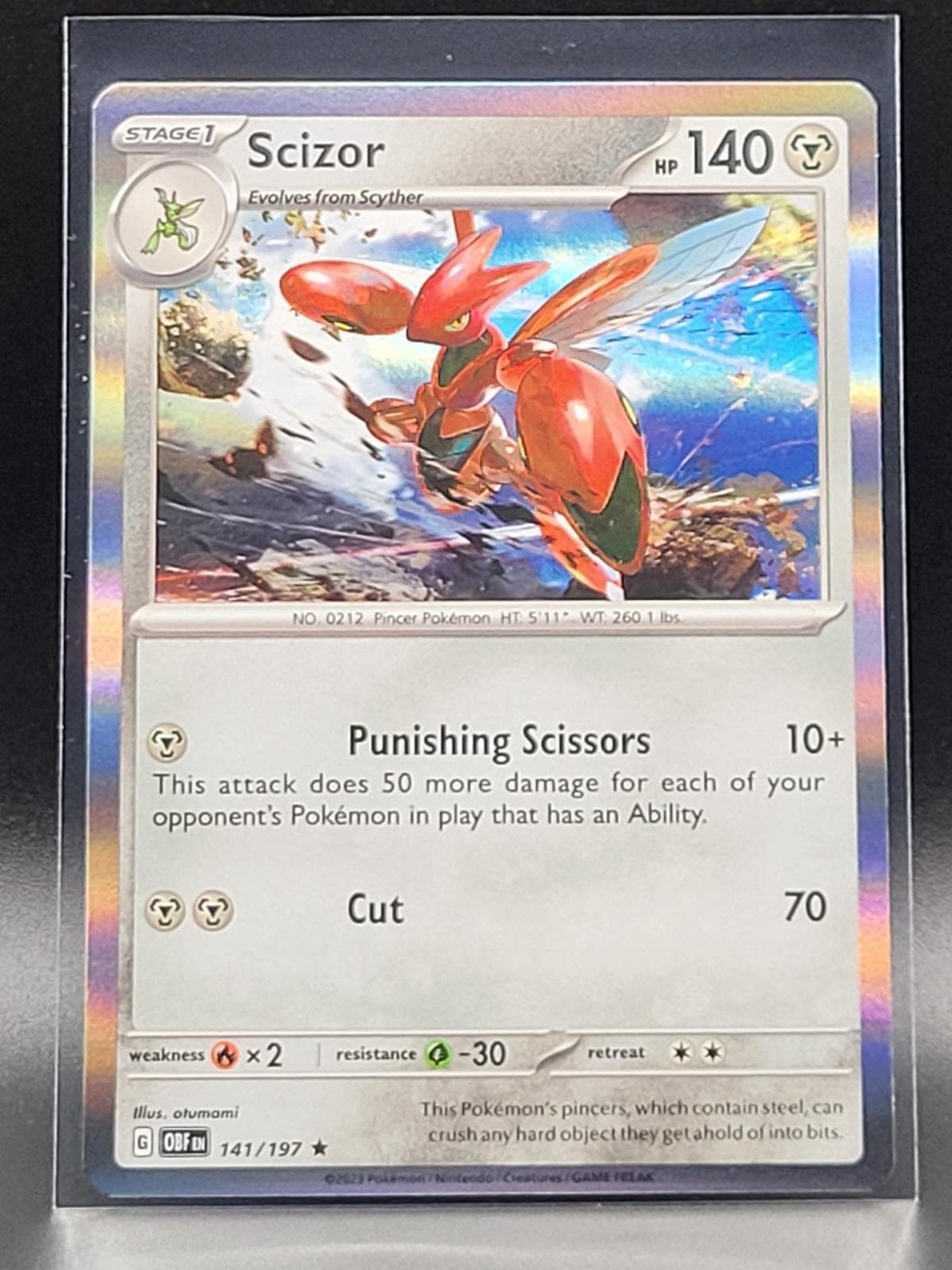 Scizor [Holo] #141 — Pokemon Obsidian Flames