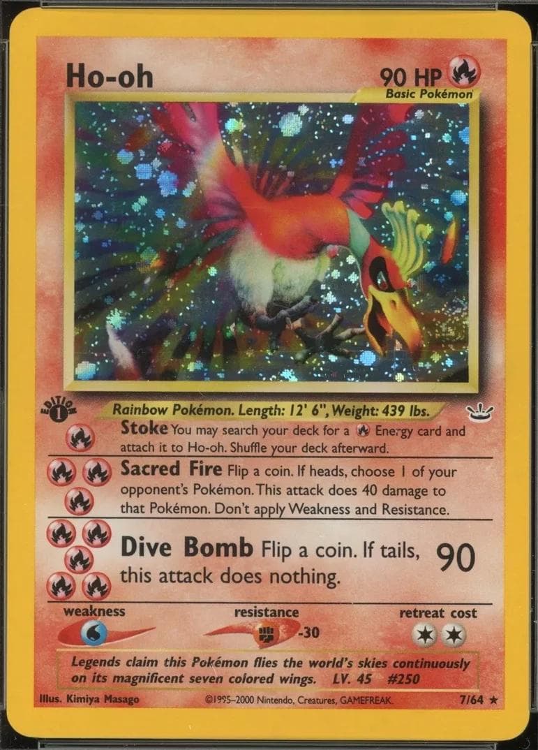 Ho-Oh [1st Edition Double Holo Error] #7 — Pokemon Neo Revelation