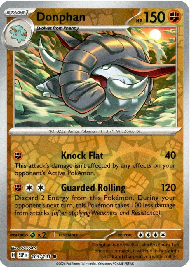 Donphan [Reverse Holo] #103 — Pokemon Surging Sparks