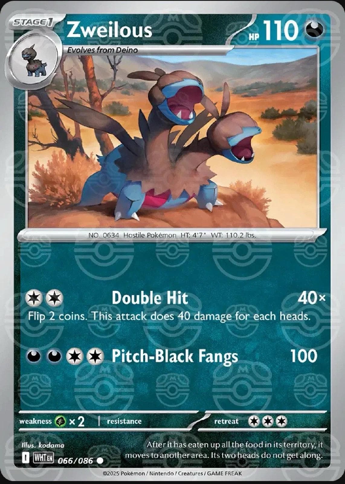 Zweilous [Master Ball] #66 — Pokemon White Flare