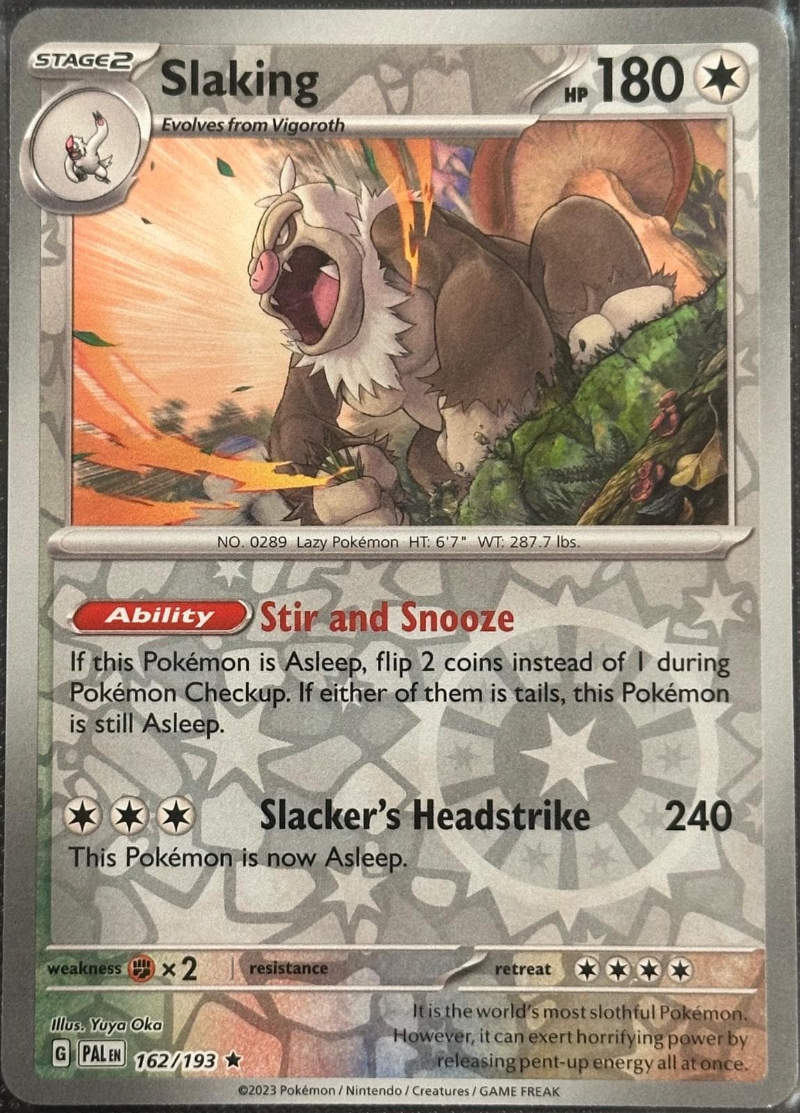 Slaking [Reverse Holo] #162 — Pokemon Paldea Evolved