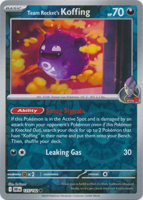 Team Rocket's Koffing [Reverse Holo] #125 — Pokemon Destined Rivals