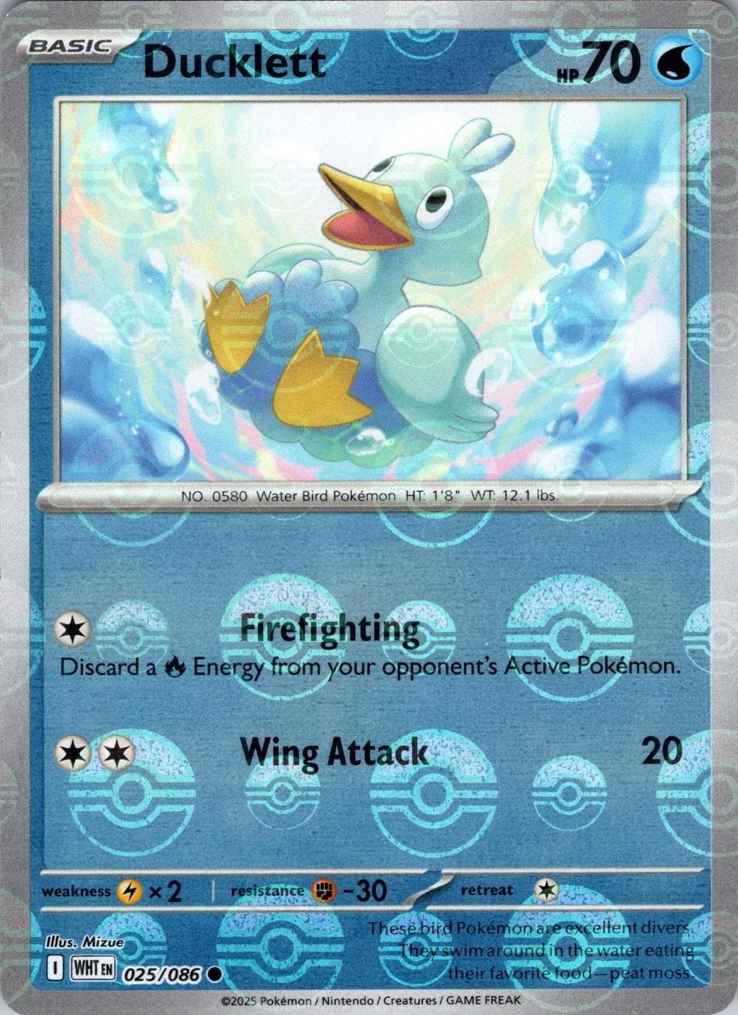Ducklett [Poke Ball] #25 — Pokemon White Flare
