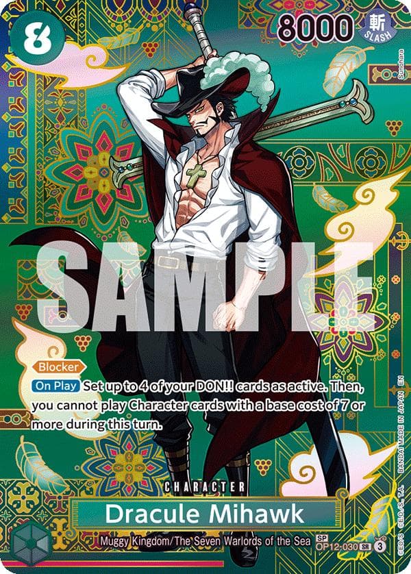 Dracule Mihawk [SP] OP12-030 — One Piece Azure Sea's Seven