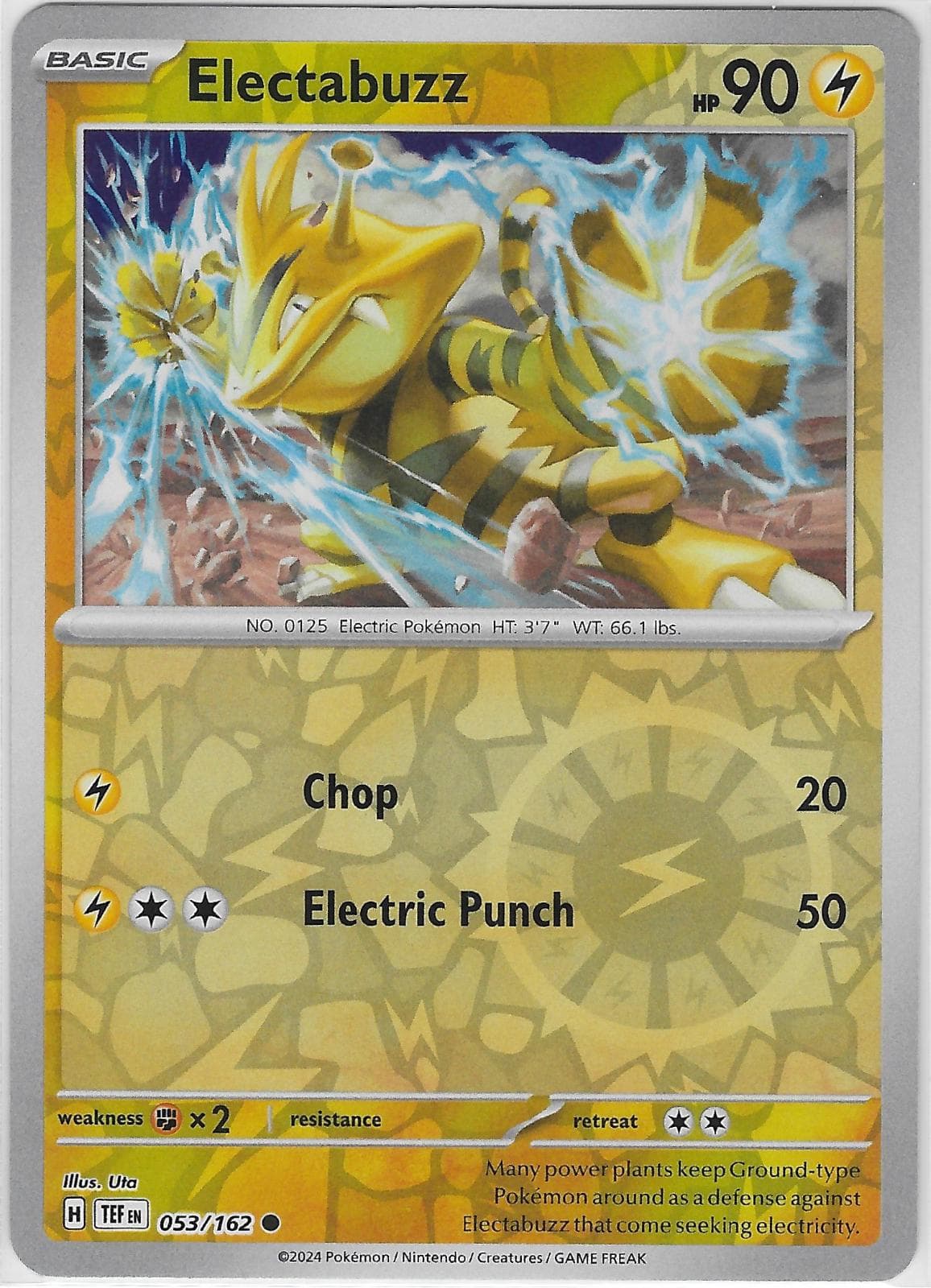 Electabuzz [Reverse Holo] #53 — Pokemon Temporal Forces