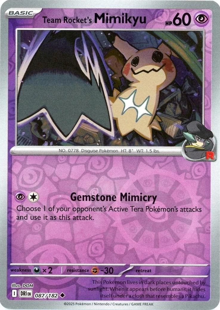 Team Rocket's Mimikyu [Reverse Holo] #87 — Pokemon Destined Rivals