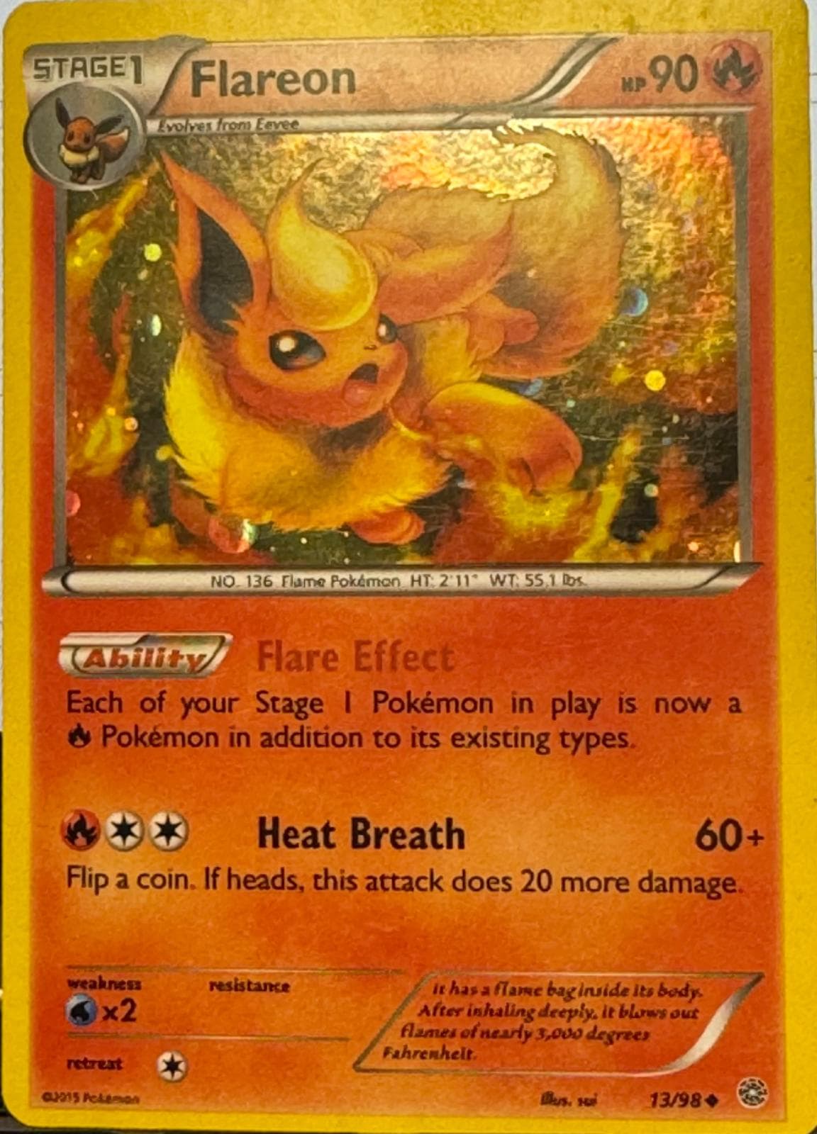 Flareon [Cosmos Holo] #13 — Pokemon Ancient Origins