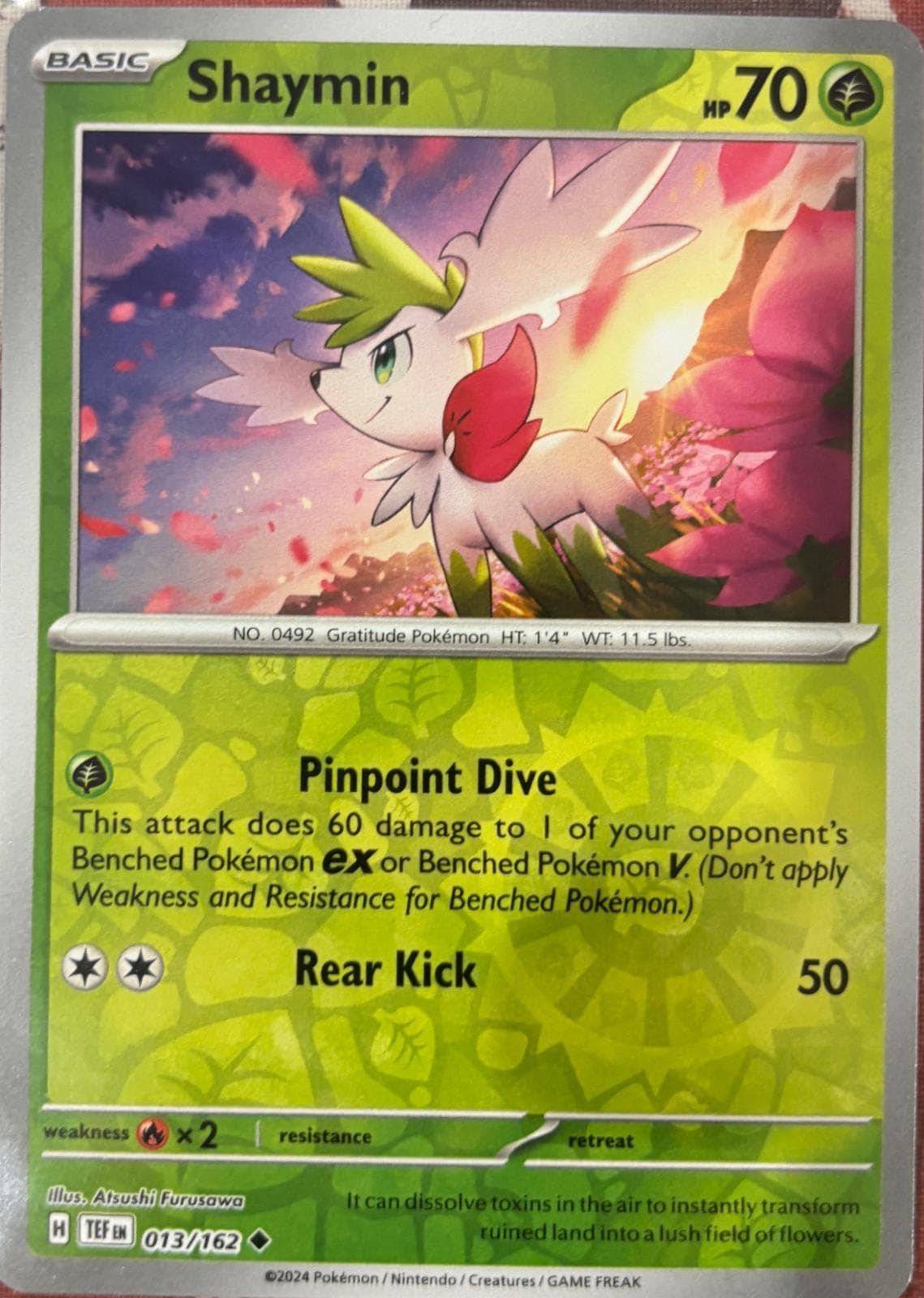 Shaymin [Reverse Holo] #13 — Pokemon Temporal Forces