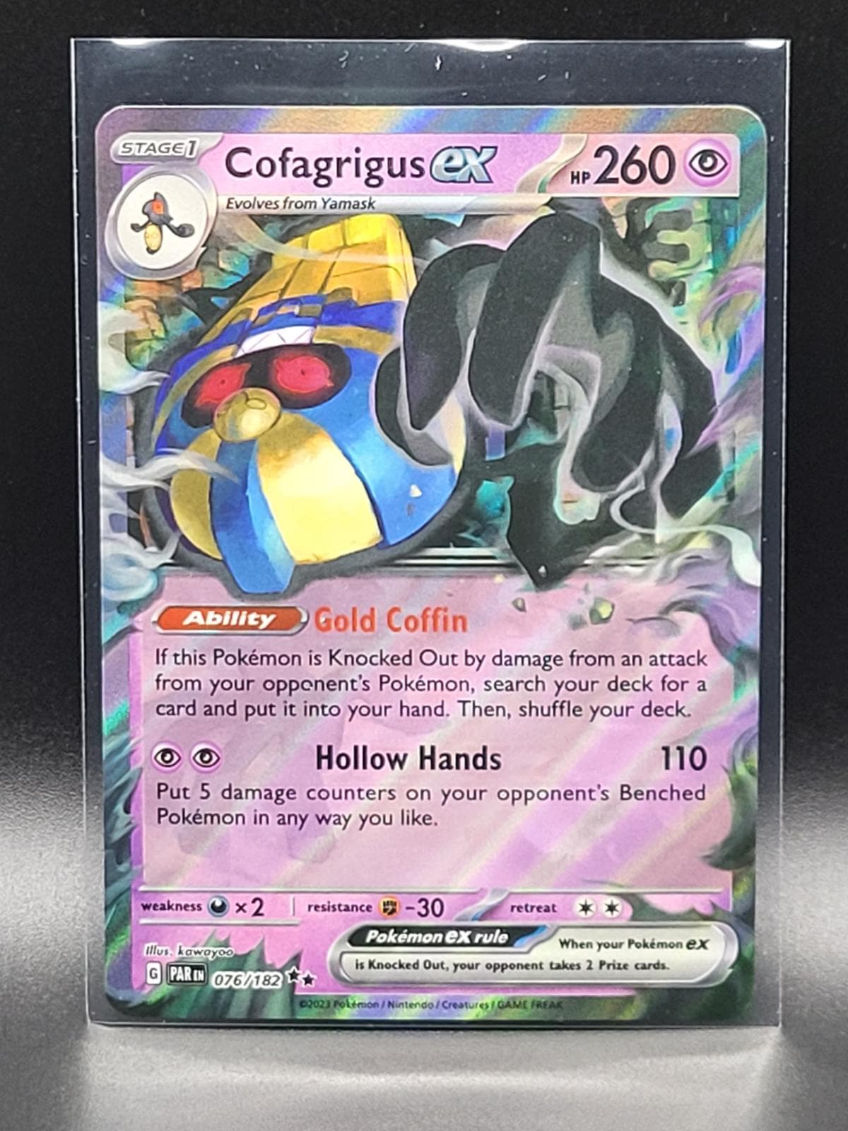 Cofagrigus ex [Holo] #76 — Pokemon Paradox Rift
