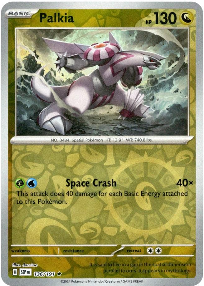 Palkia [Reverse Holo] #136 — Pokemon Surging Sparks