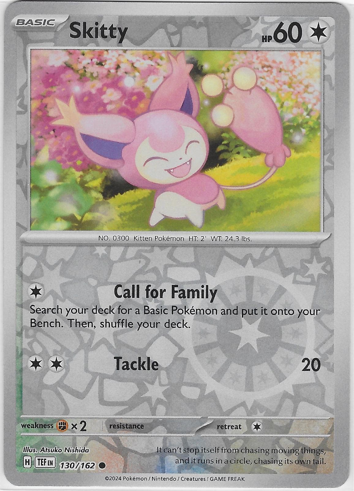 Skitty [Reverse Holo] #130 — Pokemon Temporal Forces