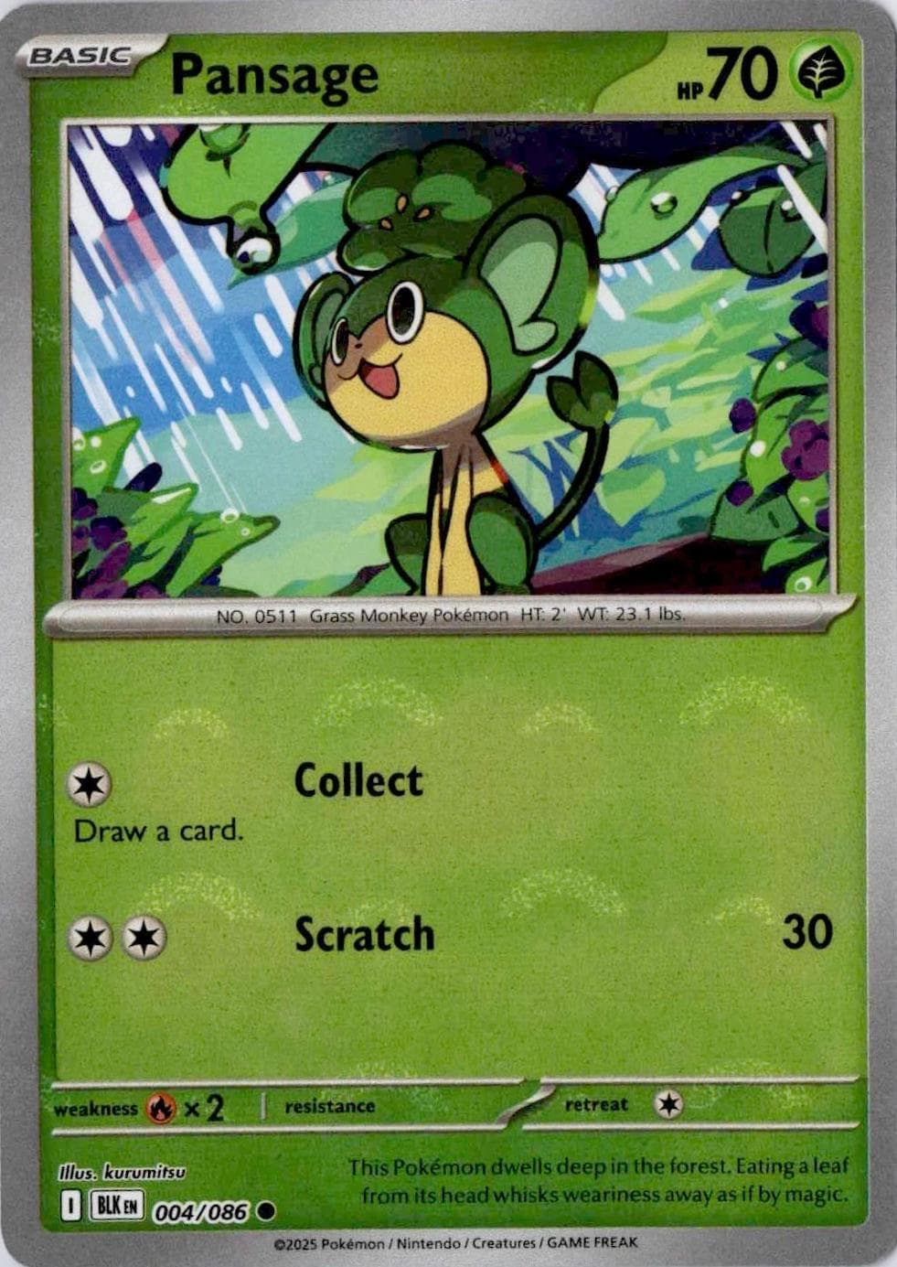 Pansage [Poke Ball] #4 — Pokemon Black Bolt