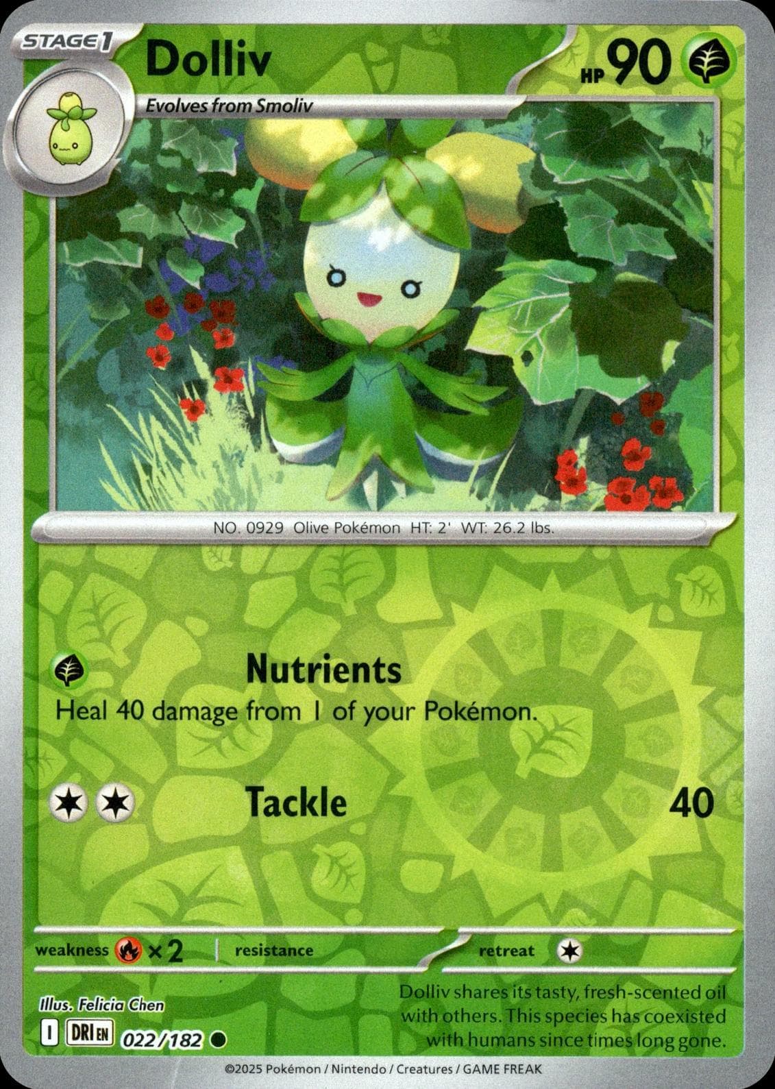 Dolliv [Reverse Holo] #22 — Pokemon Destined Rivals
