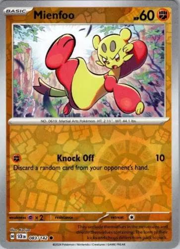 Mienfoo [Reverse Holo] #83 — Pokemon Stellar Crown