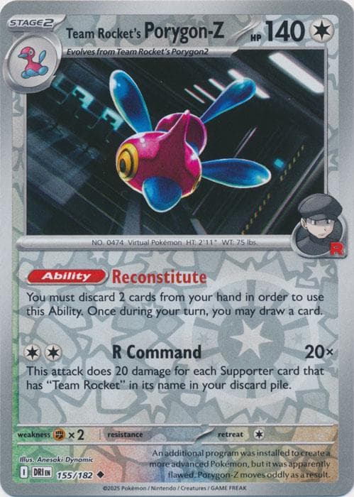 Team Rocket's Porygon-Z [Reverse Holo] #155 — Pokemon Destined Rivals