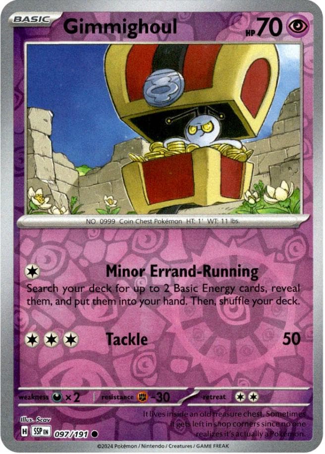 Gimmighoul [Reverse Holo] #97 — Pokemon Surging Sparks