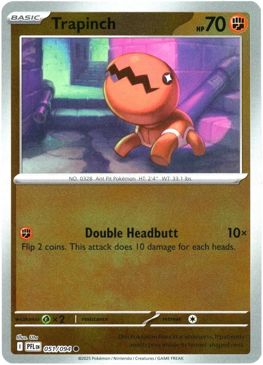 Trapinch [Reverse Holo] #51 — Pokemon Phantasmal Flames