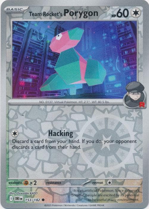 Team Rocket's Porygon [Reverse Holo] #153 — Pokemon Destined Rivals