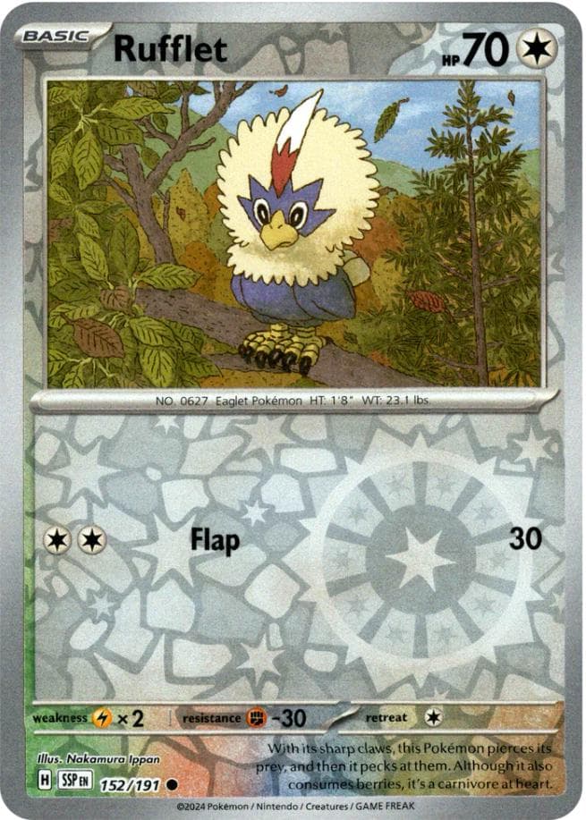 Rufflet [Reverse Holo] #152 — Pokemon Surging Sparks
