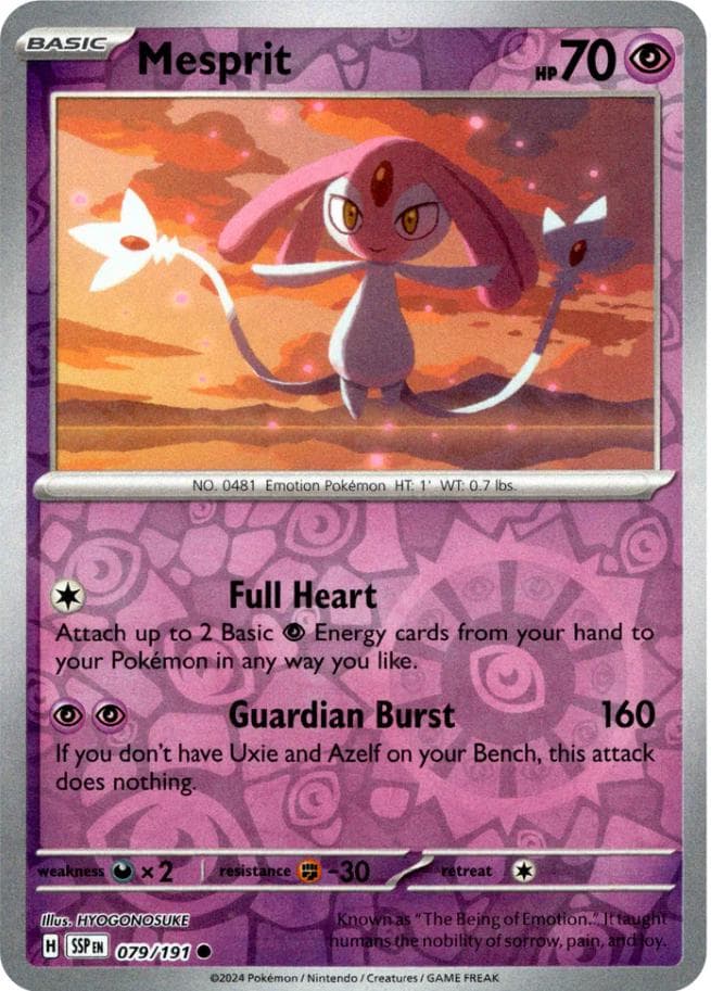 Mesprit [Reverse Holo] #79 — Pokemon Surging Sparks