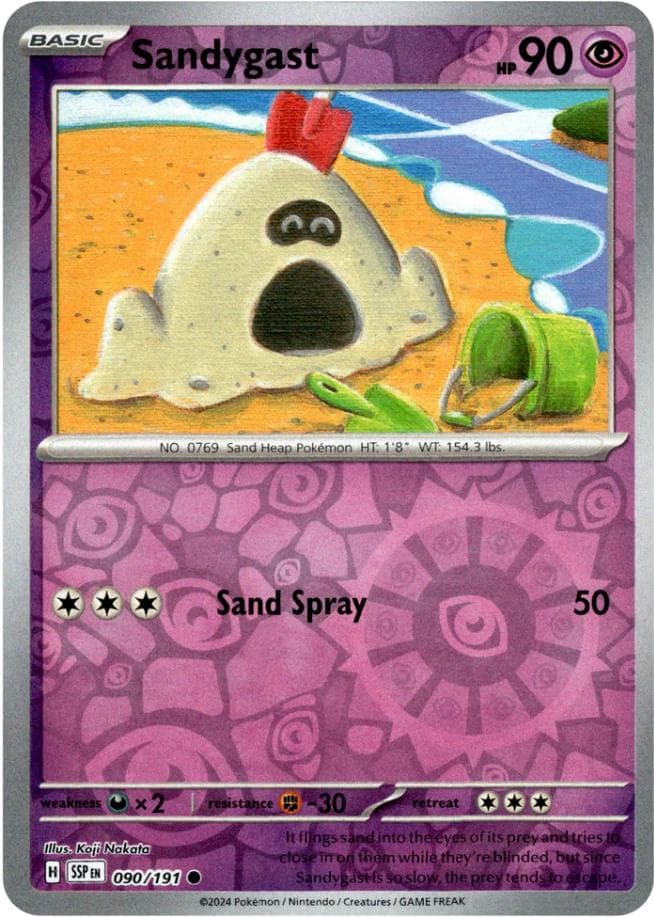 Sandygast [Reverse Holo] #90 — Pokemon Surging Sparks