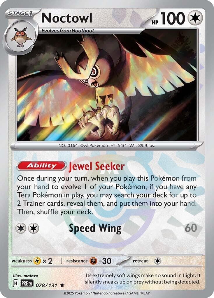 Noctowl [Master Ball] #78 — Pokemon Prismatic Evolutions