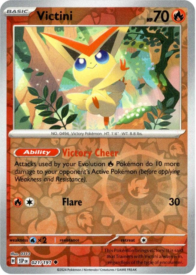 Victini [Reverse Holo] #21 — Pokemon Surging Sparks