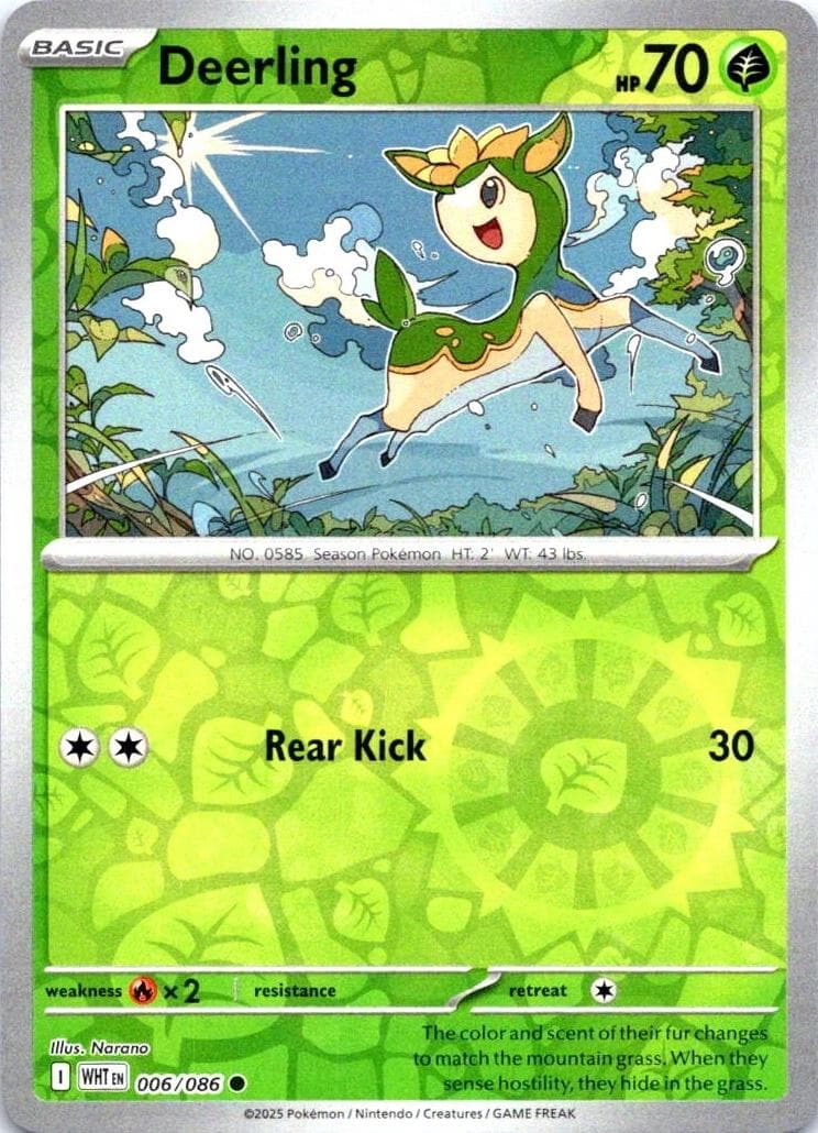 Deerling [Reverse] #6 — Pokemon White Flare