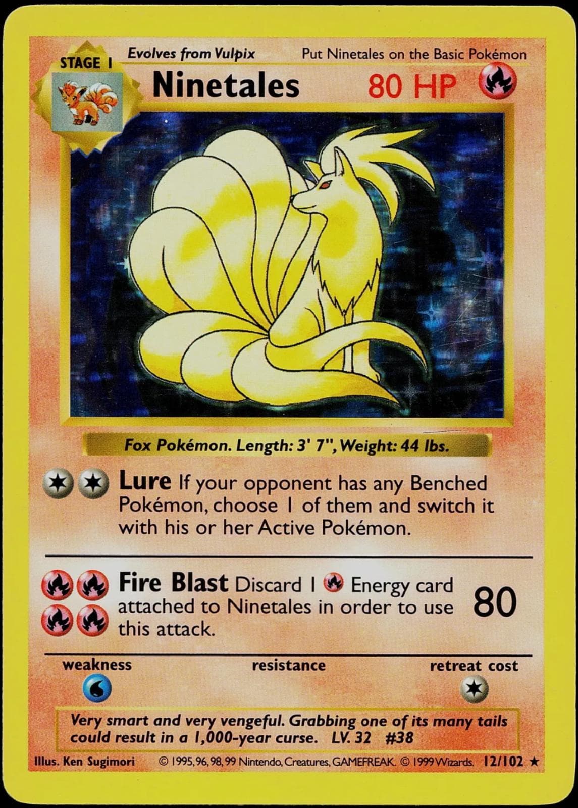 Ninetales [Shadowless] #12 — Pokemon Base Set