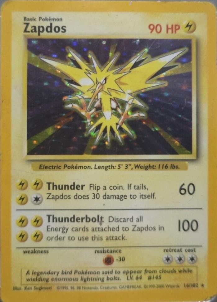 Zapdos [1999-2000] #16 — Pokemon Base Set