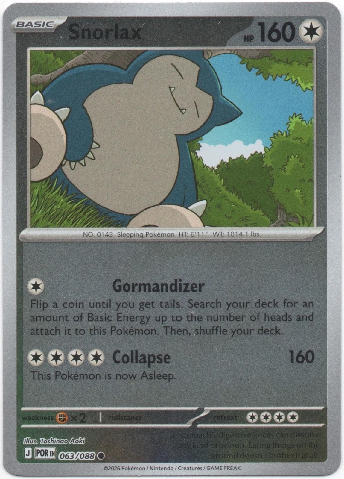 Snorlax [Reverse Holo] #63 — Pokemon Perfect Order