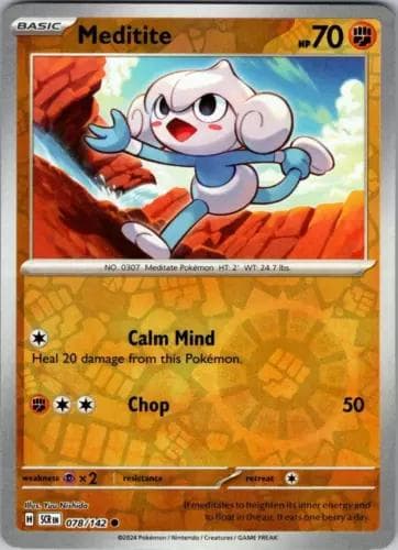 Meditite [Reverse Holo] #78 — Pokemon Stellar Crown