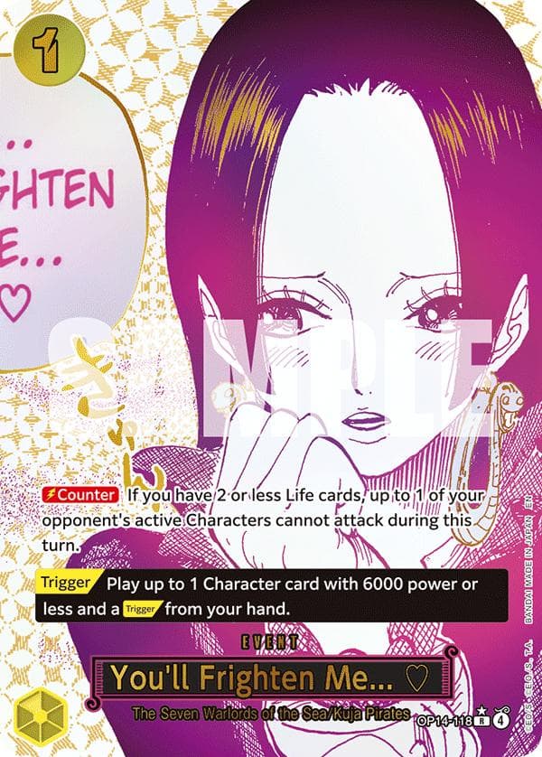 You'll Frighten Me [Alternate Art] OP14-118 — One Piece Azure Sea's Seven