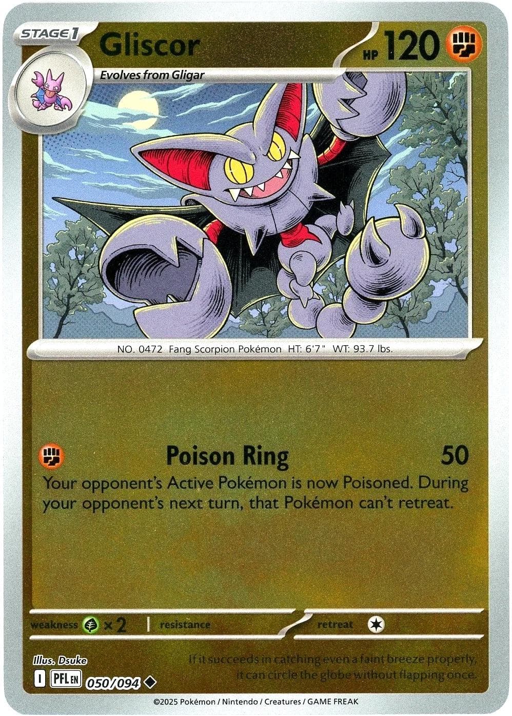 Gliscor [Reverse Holo] #50 — Pokemon Phantasmal Flames