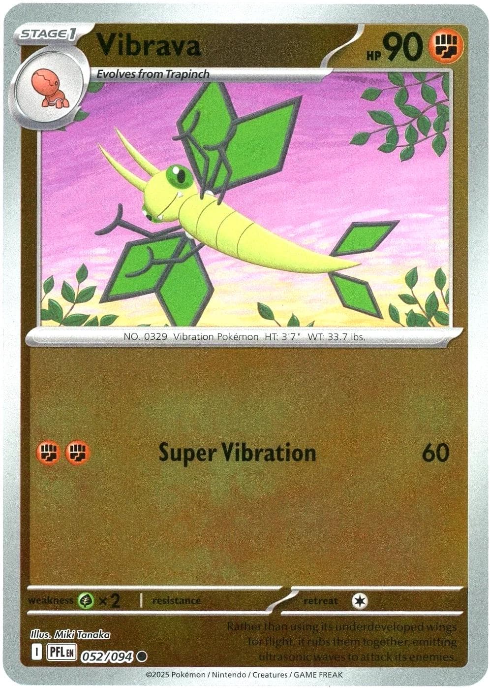 Vibrava [Reverse Holo] #52 — Pokemon Phantasmal Flames